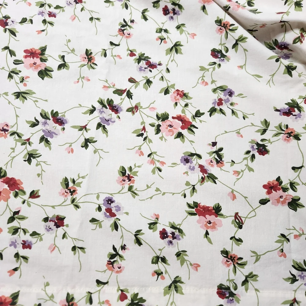 VTG Laura Ashley Polyanthus Primrose Full Flat Sheet And 2 Pillowcases